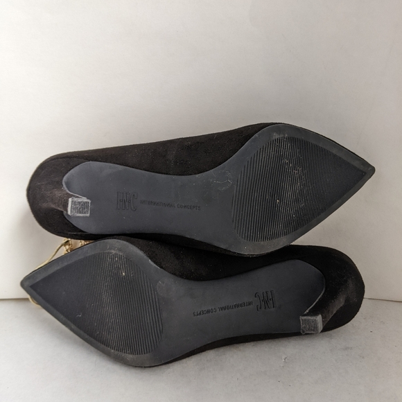 INC International Concepts Black Sadelle Chain Heels Sz 6 - Picture 9 of 11